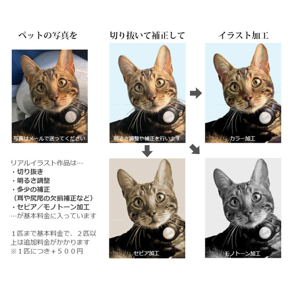 送料無料｜オーダーメイド スマートキーケース-ペットの写真で作る オリジナル キーケース 猫 犬 リアルイラスト 4枚目の画像