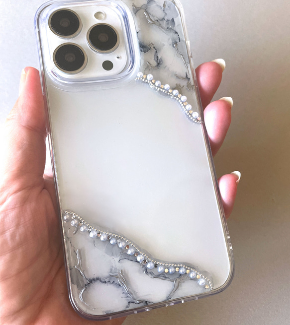 iPhone17 iPhone16 16e iPhone15 シルバー大理石模様 ニュアンス
