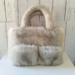 Sale‼️ カーキ系ブルーアイリス ミンク　バンブーバッグ　ML 楽天市場】バッグ ファー リアルファー 日本製 ミンク トートバッグ