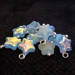 星チャーム 夜光加工 ボールピン加工 オーロラブルー　 6枚目の画像