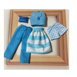 受注製作】リカちゃん 着せ替え服 スカートスタイル（黒ストライプ）4