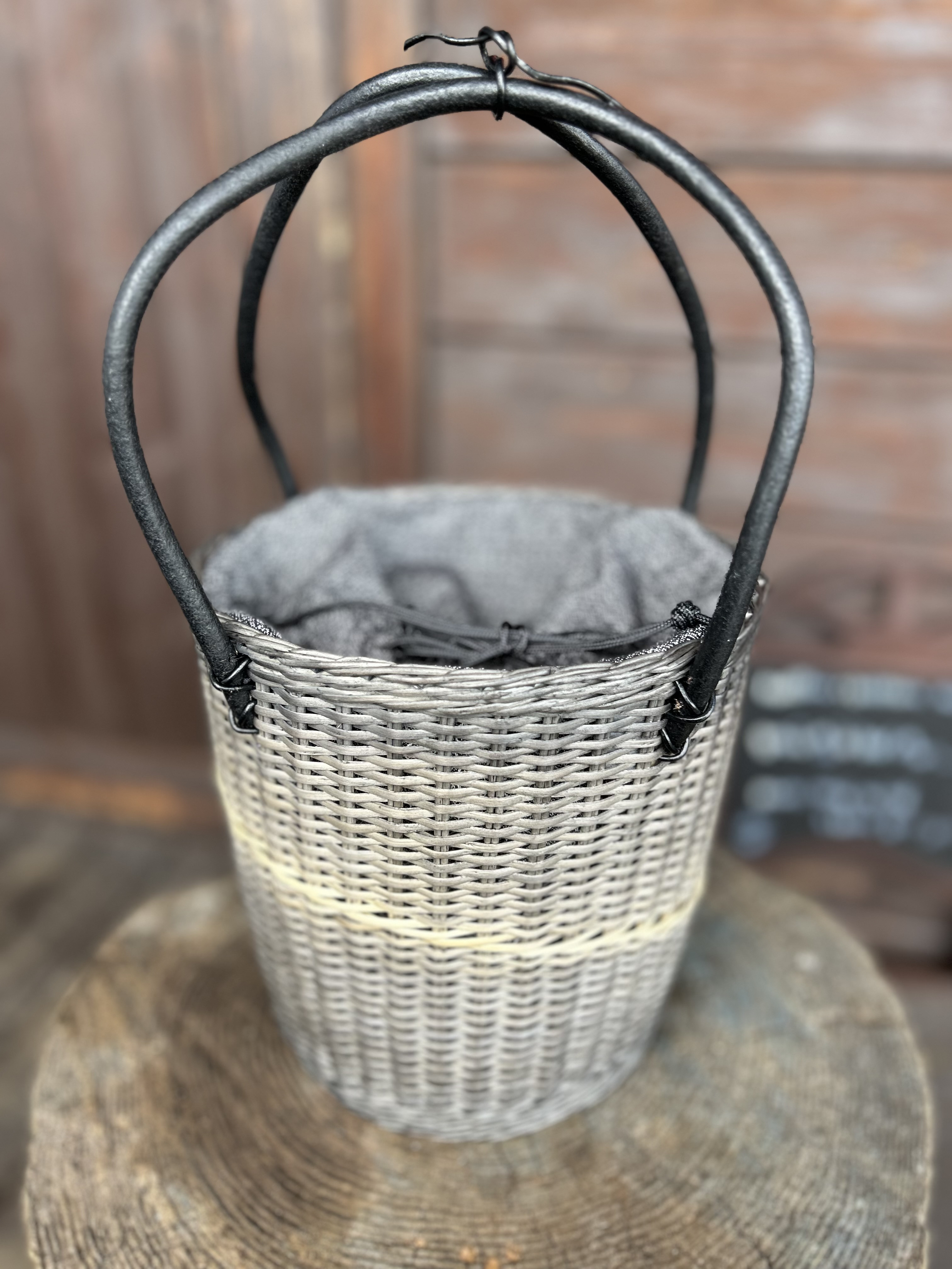 月見草染め籠バッグ