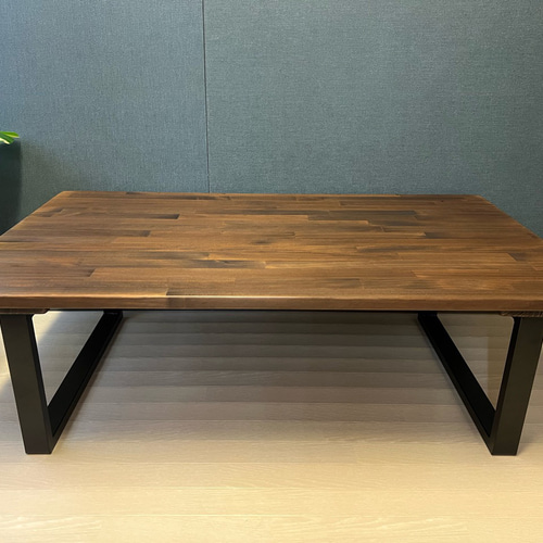 【送料無料】 ローテーブル 長方形 120cm 70cm パイン こげ茶 ロ型脚 送料無料】 ローテーブル 長方形 120cm 70cm パイン こげ茶 アイアン