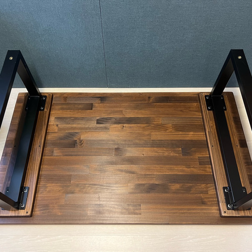 送料無料】 ローテーブル 長方形 120cm 70cm パイン こげ茶 アイアン