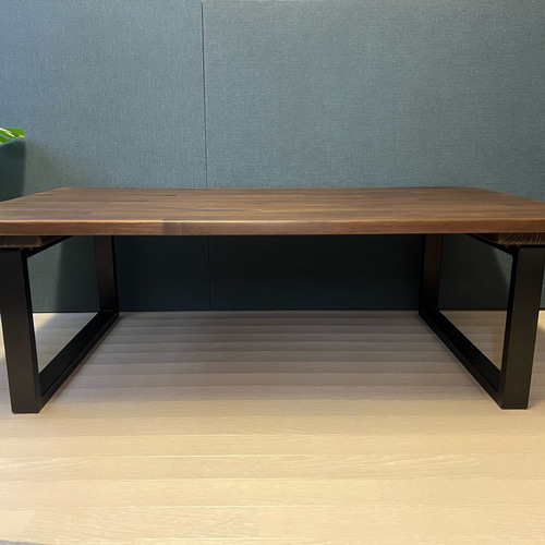 送料無料】 ローテーブル 長方形 120cm 70cm パイン こげ茶 アイアン