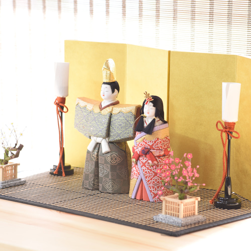 雛人形 有松陽寿作 延喜雛 雛人形【延喜雛】 プラチナ 木目込み人形 ひな人形・雛飾り 有松人形