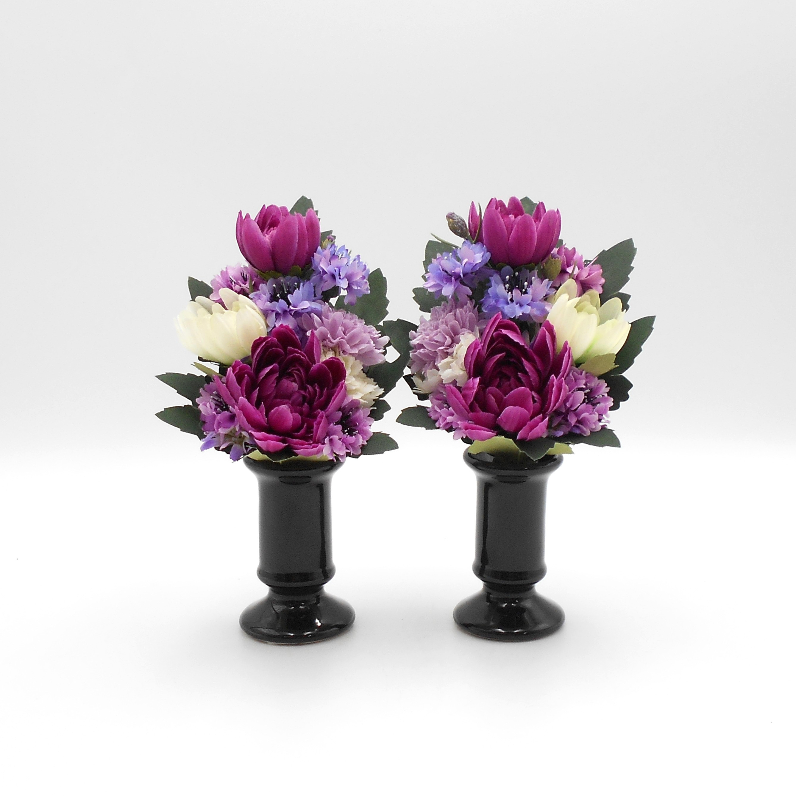 仏花　ミニ大きめ　１対（バラ売り可） 菊の花・矢車草　アーティシャルフラワー　仏壇　供花　お彼岸　お盆