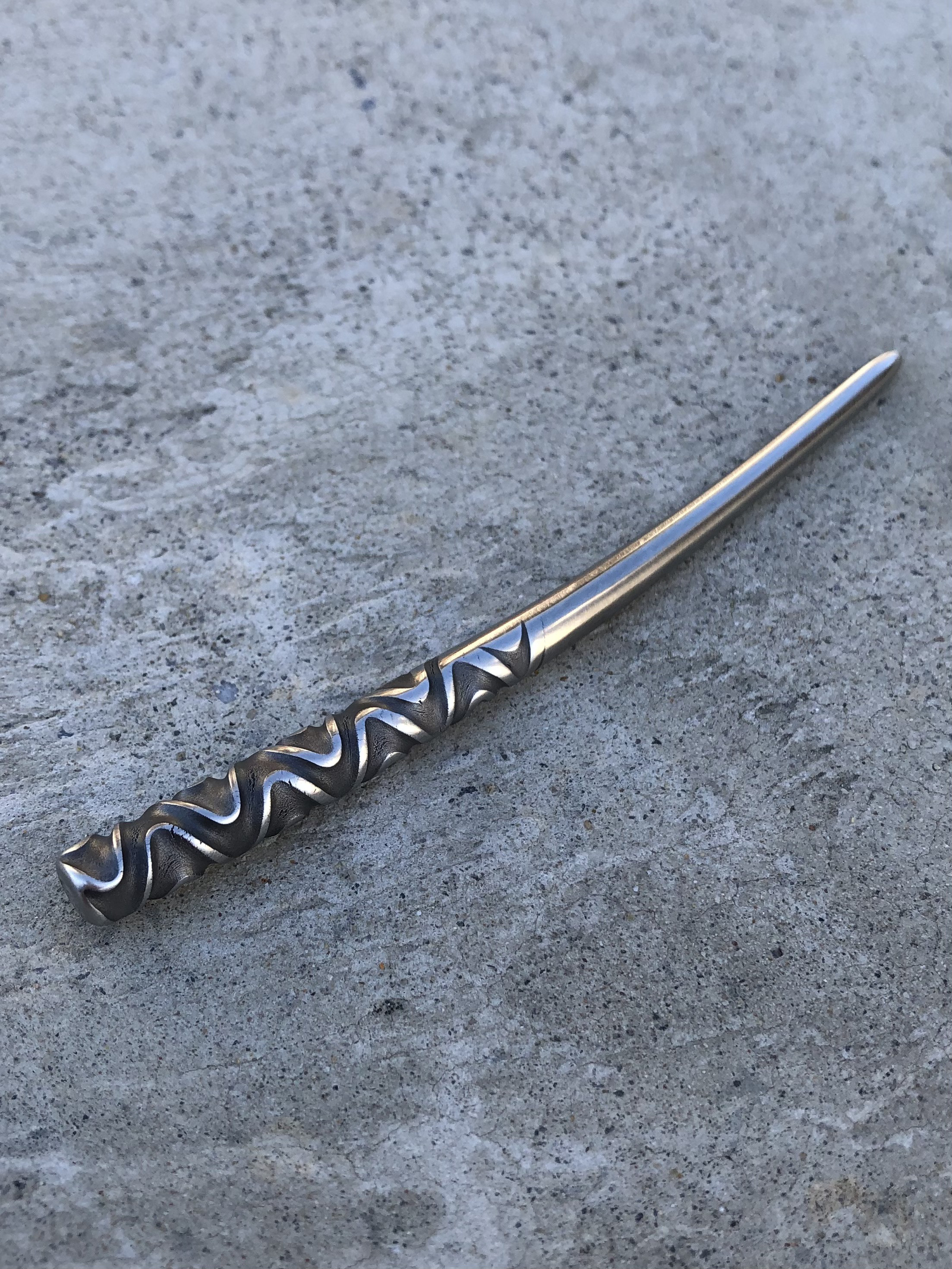 stainless curved pattern hair stick large かんざしショート 簪 アンティーク調