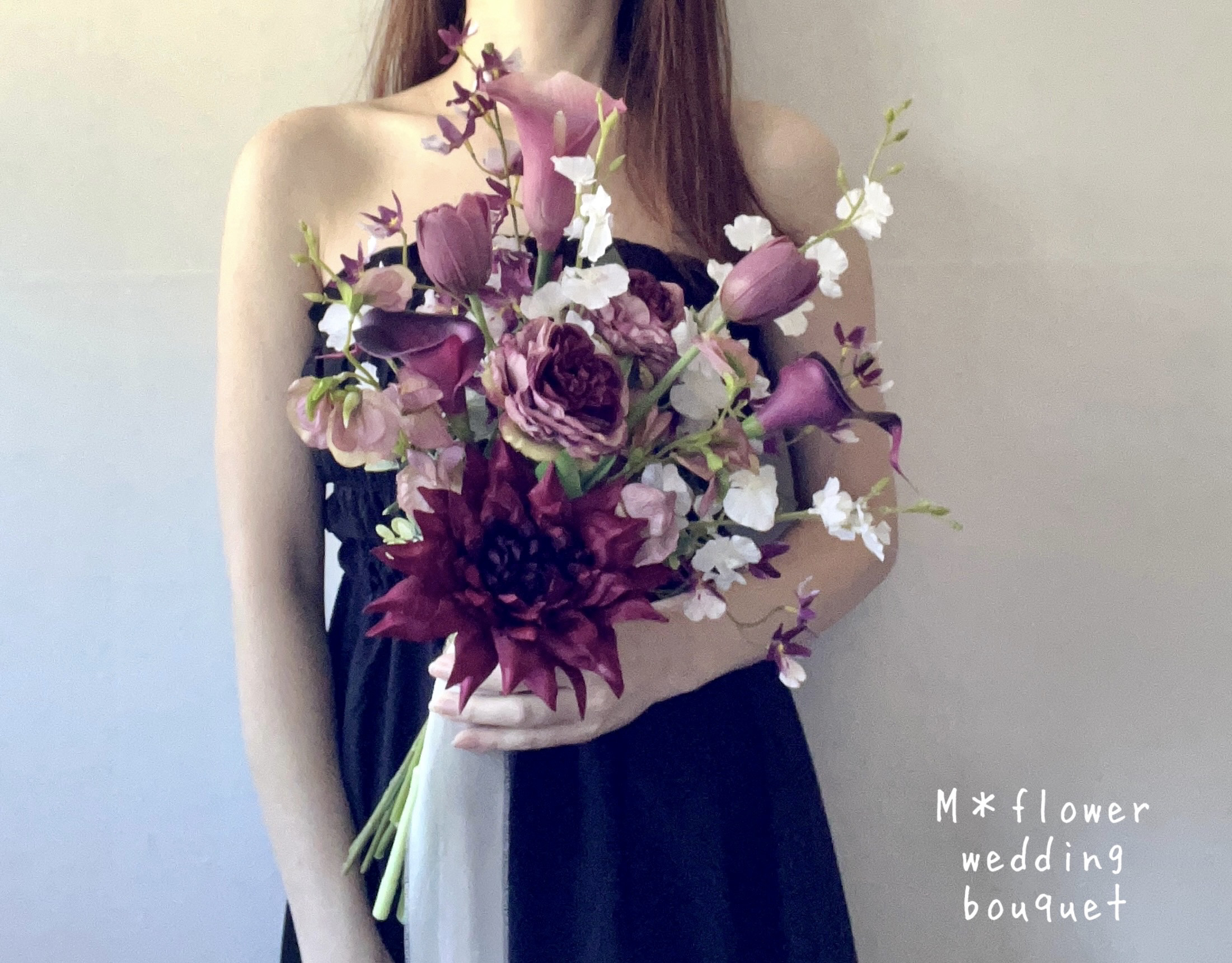 ⌘ラズベリー×モーブ⌘ウェディングブーケ アーティフィシャルフラワーブーケ 造花ブーケ