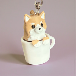 柴犬さんとぷっくりお餅　スイーツデコ　キーホルダー 柴犬 クリッカー キーホルダー フィジェット カチカチ音 癒し ストレス