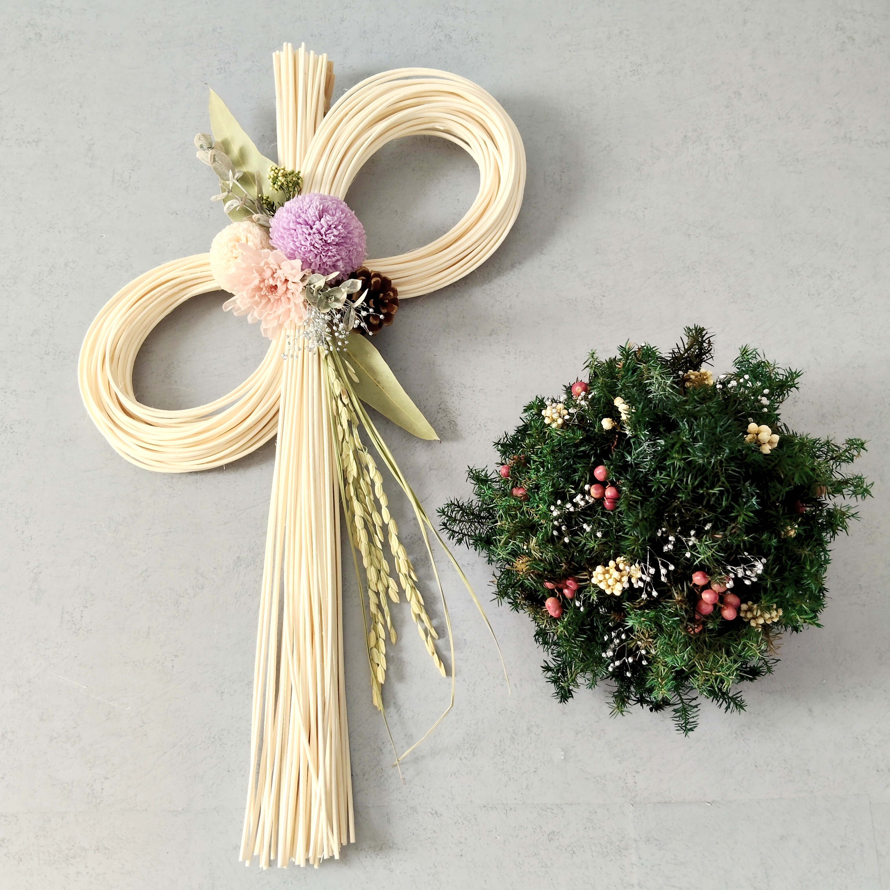 Creema限定新春福袋〈竹〉しめ飾りとナチュラルツリープリザーブドフラワー