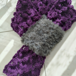 ブランケット グラニースクエア モチーフ ネイビー 編み 手編み 編み物