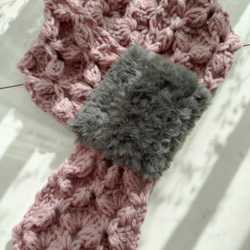 再販】くしゅくしゅ ネックウォーマー 赤 レッド 編み 手編み 編み物