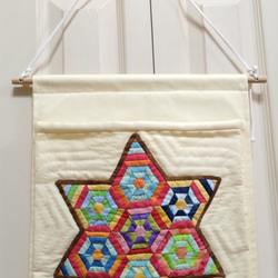 星形柄パッチワークキルトのタペストリー タペストリー・壁掛け