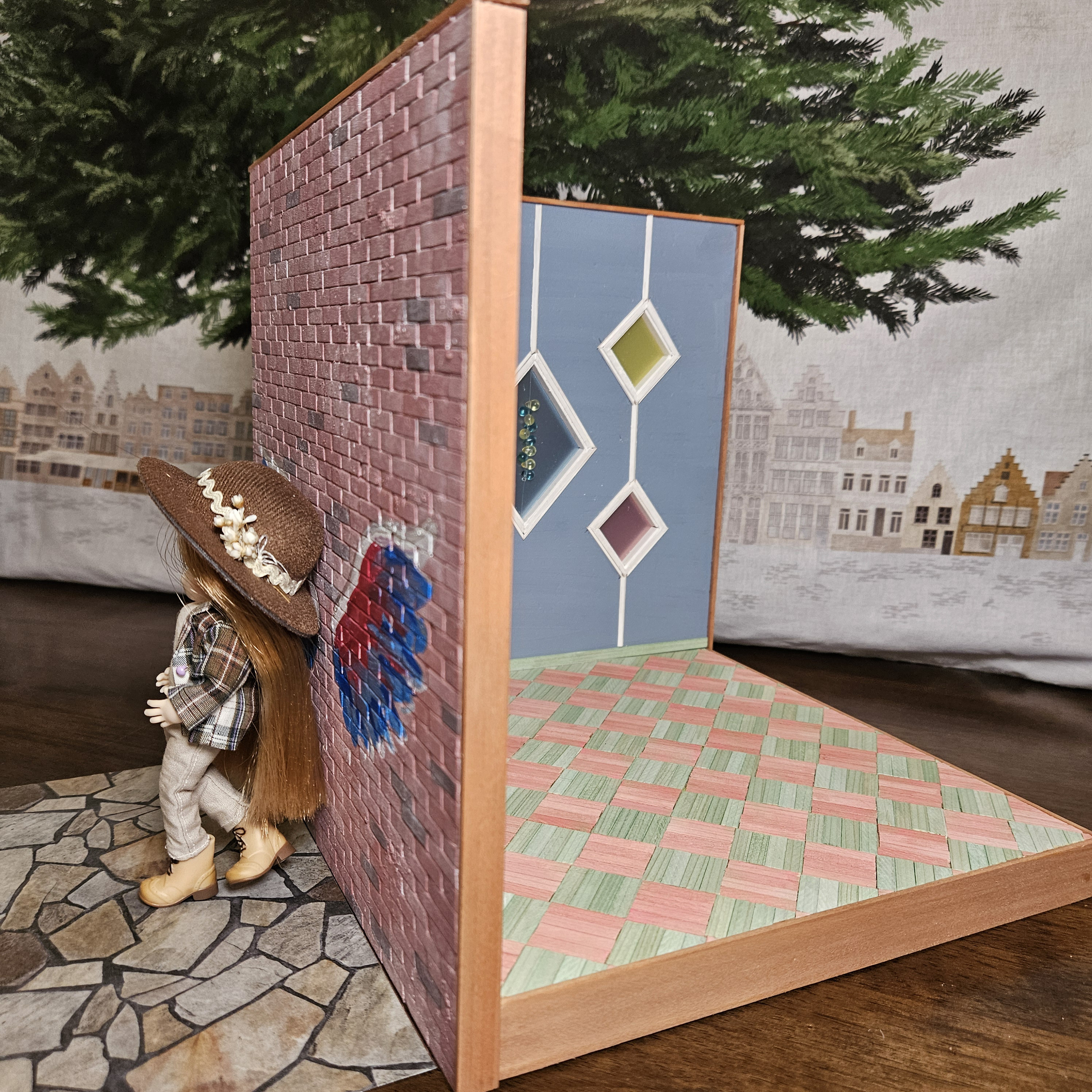 ドールハウス　撮影を楽しむ家　組み立て式ドールハウス　組み合わせ自由自在