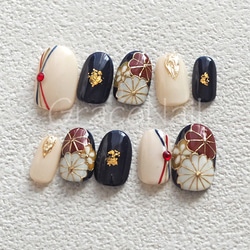 サイズオーダー】成人式・卒業式・着物 和柄ネイルチップ45 ネイル