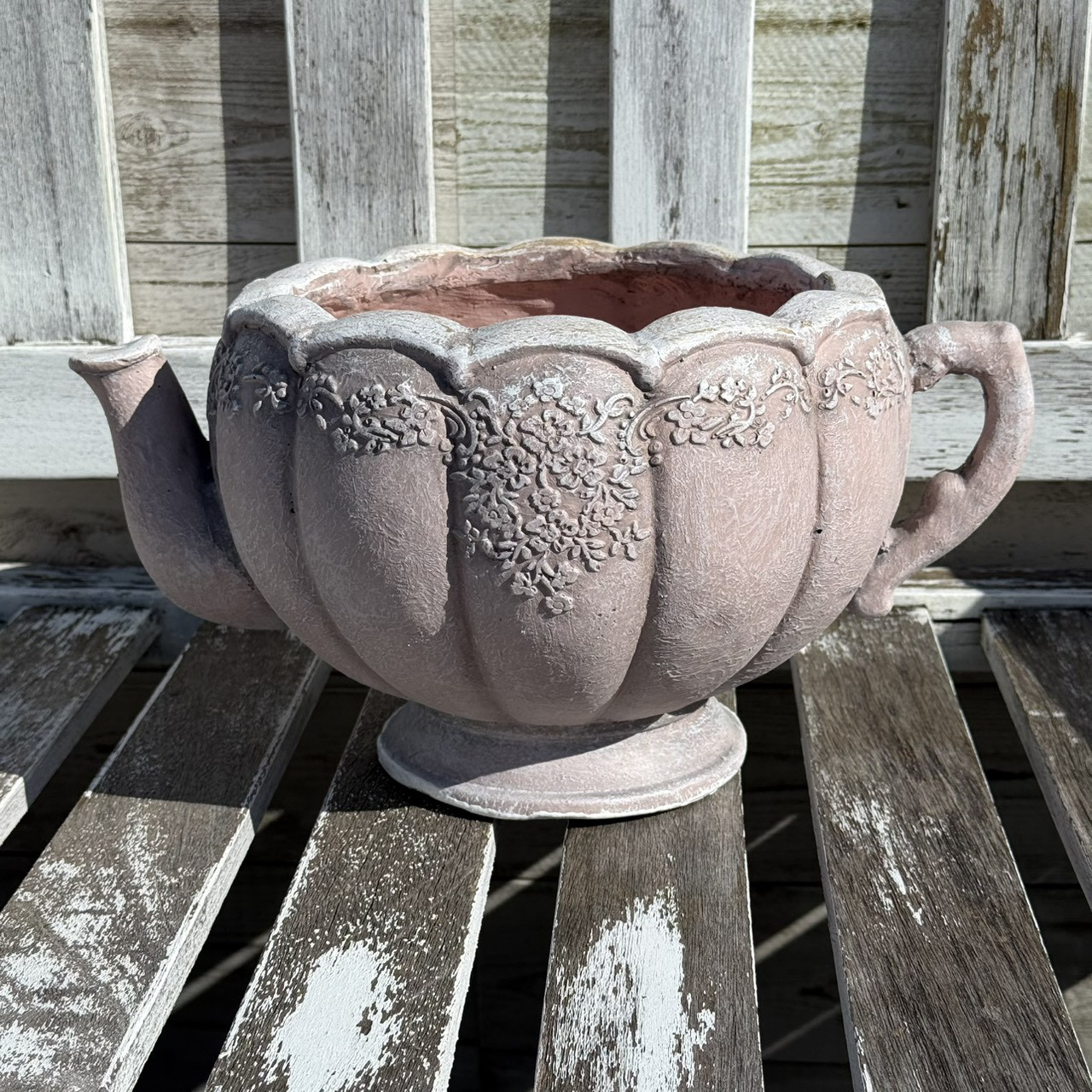 メルヘン ティーポット ピンク 鉢  グラスファイバー ガーデニング 鉢花   植木鉢 プランター 鉢