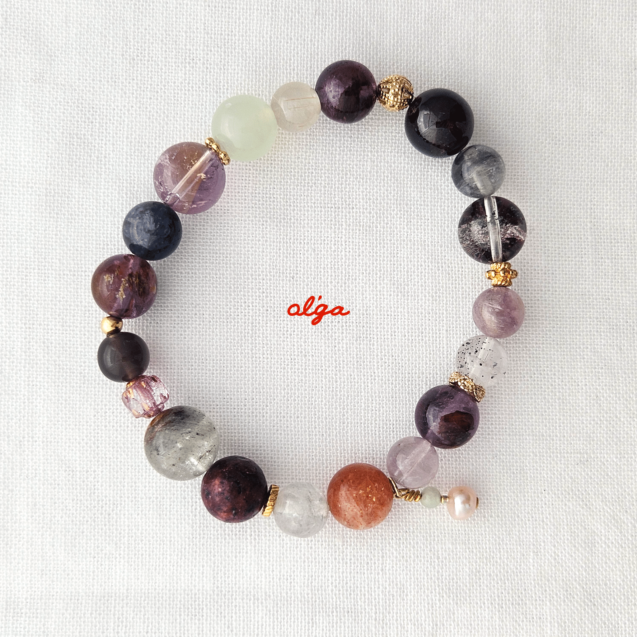 天然石ブレスレット ‐ アメトリン、アメジストガーデン、アイオライト、ほか