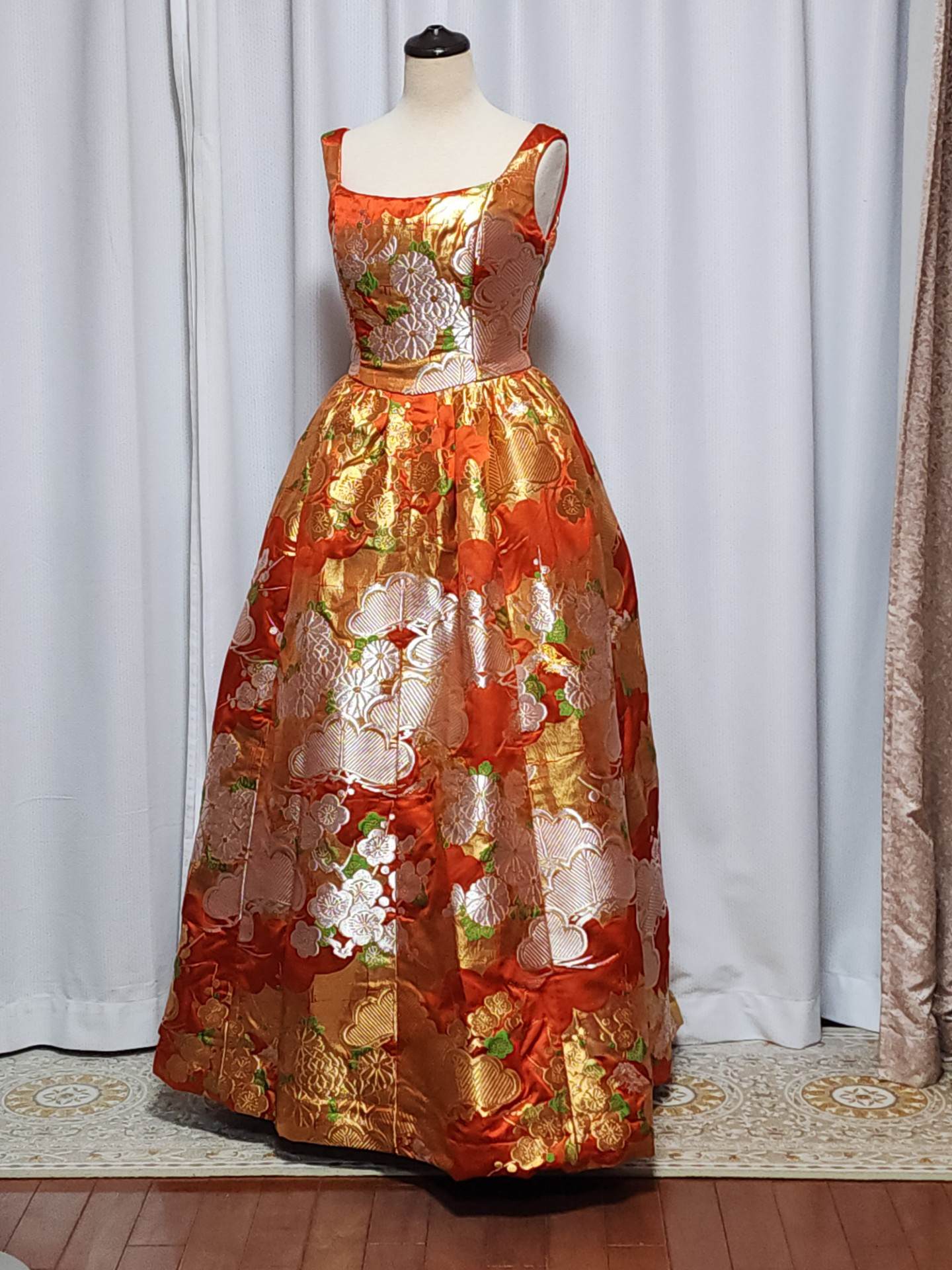 打掛ドレス　着物リメイクオーダードレス　お色直し用カラードレス