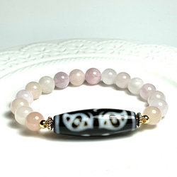 希少　馬蹄痕紋天珠・龍六眼天珠と9mmブラックマイカーのブレスレット⭐️⭐️ 希少 馬蹄痕紋天珠・龍六眼天珠と9mmブラックマイカーのブレスレット