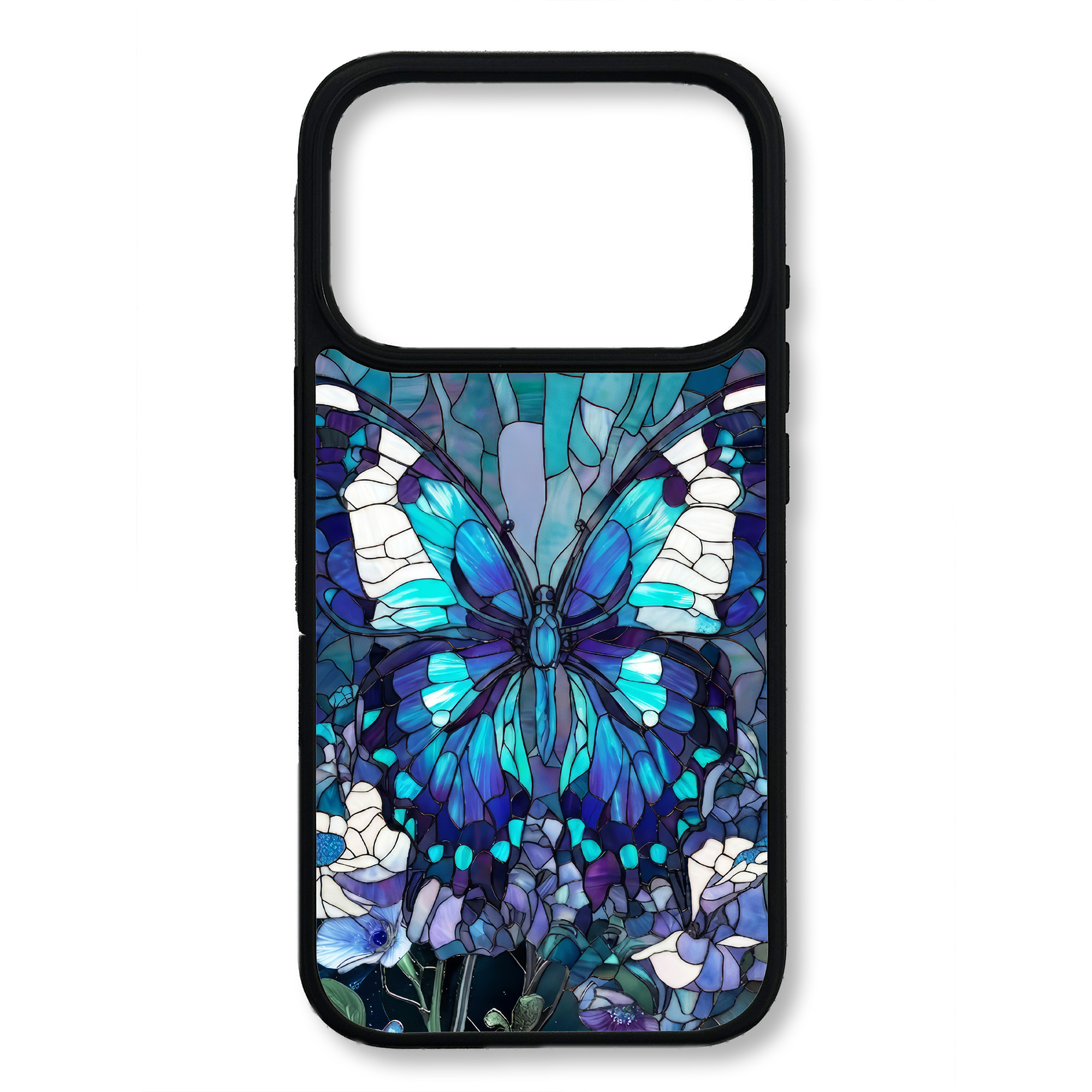 iPhone 17 螺鈿風 蝶 名入れ可 天然貝シェル 全機種対応 ケース フローラルアート 耐衝撃カバー 078