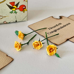 誕生日や記念日に…究極のミニメッセージカード〈和紙のミニチュアドール＆バラのミニ花束セット〉 8枚目の画像