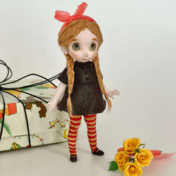 誕生日や記念日に…究極のミニメッセージカード〈和紙のミニチュアドール＆バラのミニ花束セット〉 5枚目の画像