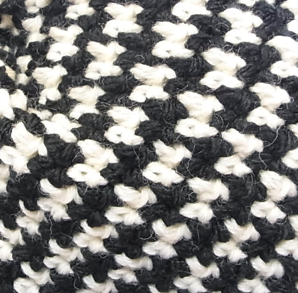 ニット帽 ニットキャップ 帽子 ちどり格子 ブラック 小顔効果　 9枚目の画像