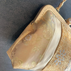 新作！1点限定！上質パッチワーク♡5種上品ゴールド系高級帯地で上品帯地バッグ　フォーマルバッグ　パーティーバッグ 10枚目の画像