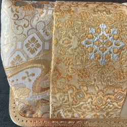 新作！1点限定！上質パッチワーク♡5種上品ゴールド系高級帯地で上品帯地バッグ　フォーマルバッグ　パーティーバッグ 14枚目の画像