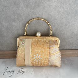 1点限定価格！！煌彩箔♡佐賀錦プラチナ帯ゴールド口金♡格の高い濃密