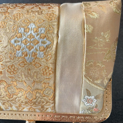 新作！1点限定！上質パッチワーク♡5種上品ゴールド系高級帯地で上品帯地バッグ　フォーマルバッグ　パーティーバッグ 15枚目の画像