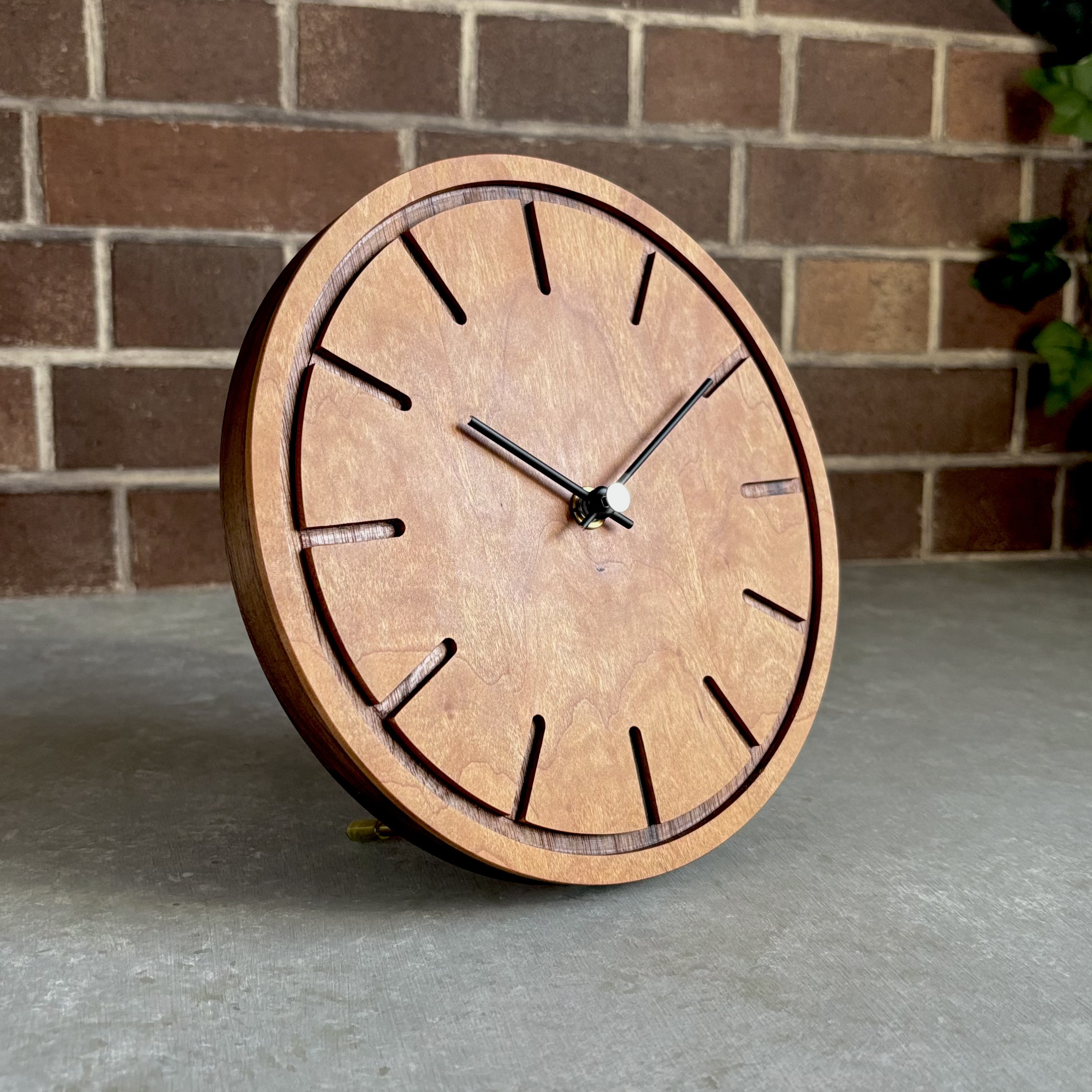 壁掛け・置き時計 ”刻-kizami-”【樹種:チェリー】<№07-C-11008>