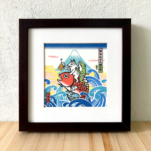 活版印刷 浮世絵 鯛に乗って 版画 河童堂 通販 20154336｜Creema
