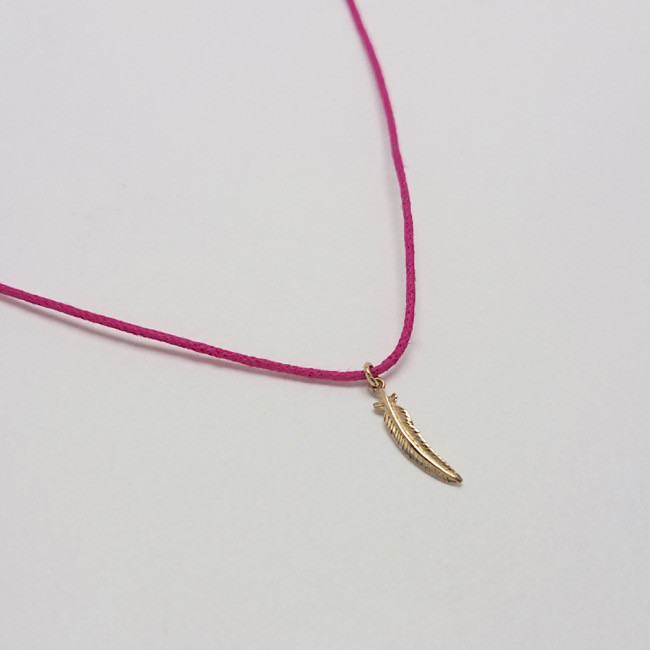 【G2MIX】K18 プチフェザー コードネックレス