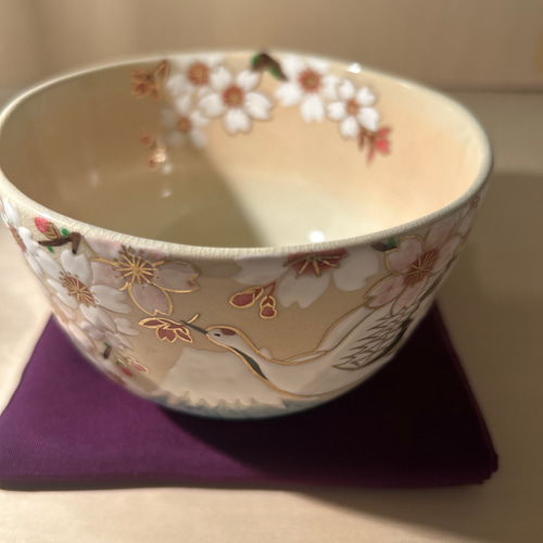 京焼 色絵 富士山 桜に鶴 抹茶茶碗 茶碗・めし碗 清香〜きよか〜 通販