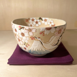 京焼 色絵 富士山 桜に鶴 抹茶茶碗 茶碗・めし碗 清香〜きよか〜 通販