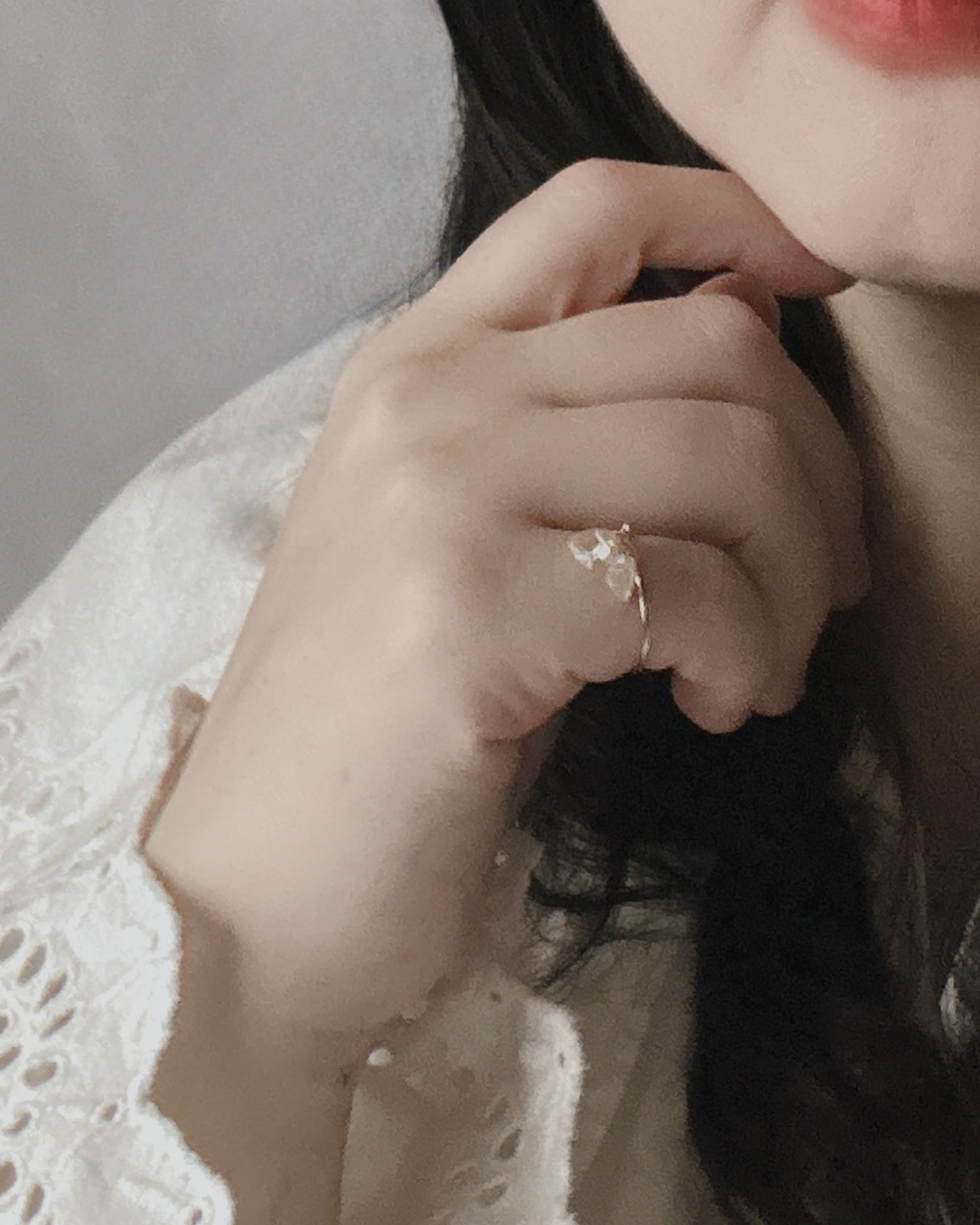 グリーンアメジスト　two triangle ring 三角リング　12号　トライアングルファセットカット　天然石リング