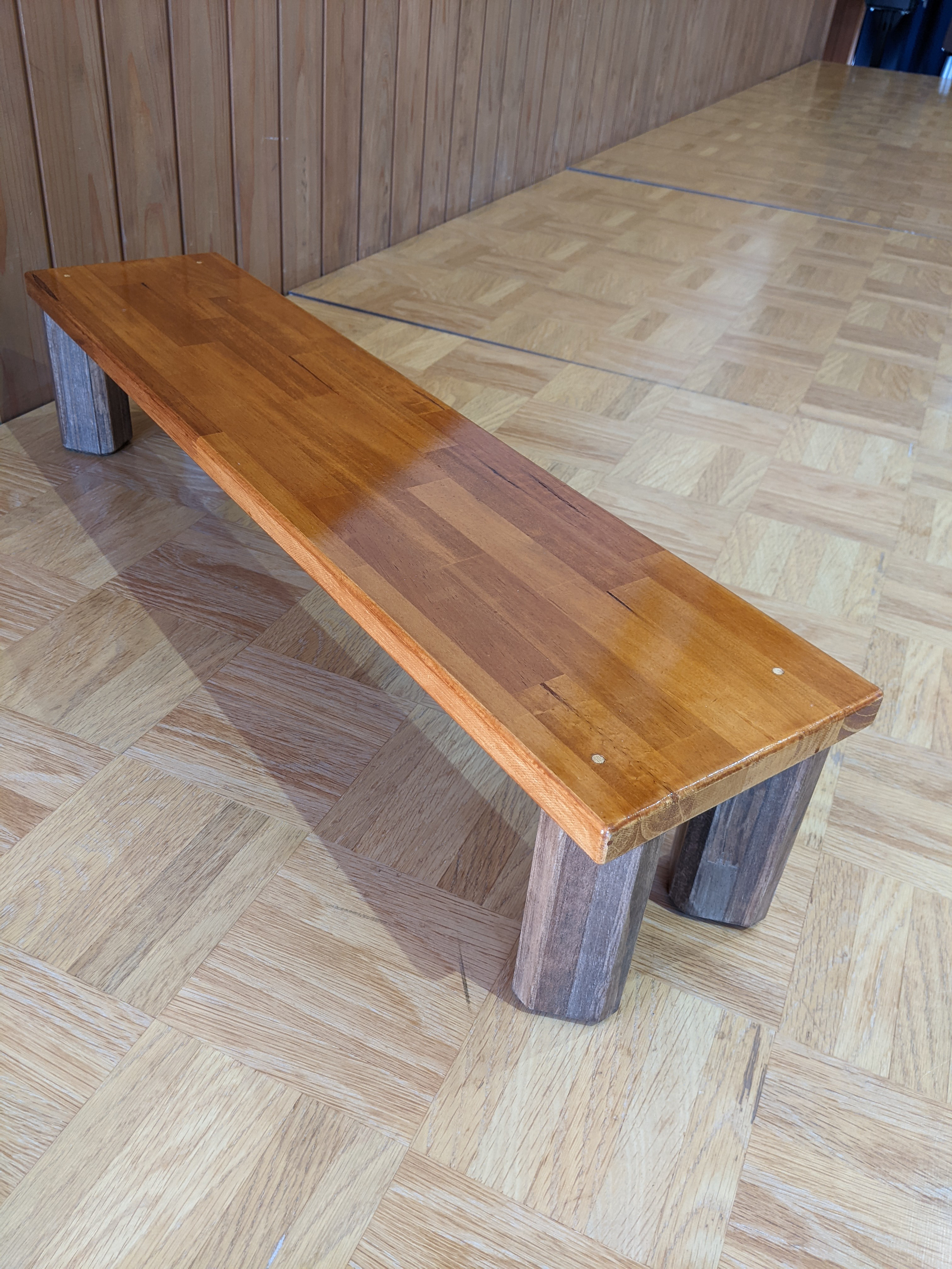 パイン材の細長いローテーブル　幅85㎝［ステップ　踏み台　花台］