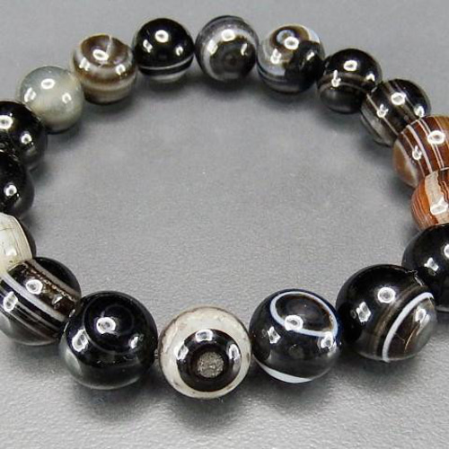 一点物訳有天然石天眼石約11mm～12.5mmブレスレット902-035a
