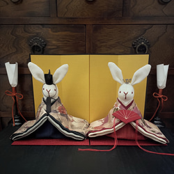 雛人形 | うさぎのお雛様 アンティーク着物の雛飾り ひな人形・雛飾り