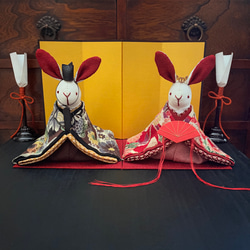 古布のお着物のうさぎ雛 (雛人形.お雛様.おひな様) その他人形 TOM&Y