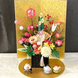 翌日迄に発送】＂金色の瓢箪と神聖なヒカゲノカズラの紅白水引の