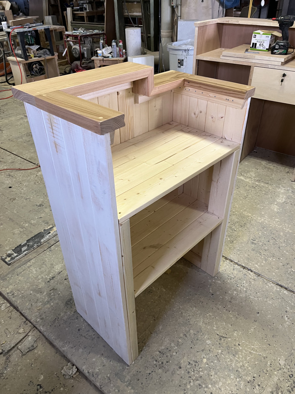 アンティーク風　段差カウンター　レジカウンター　受付カウンター 4枚目の画像