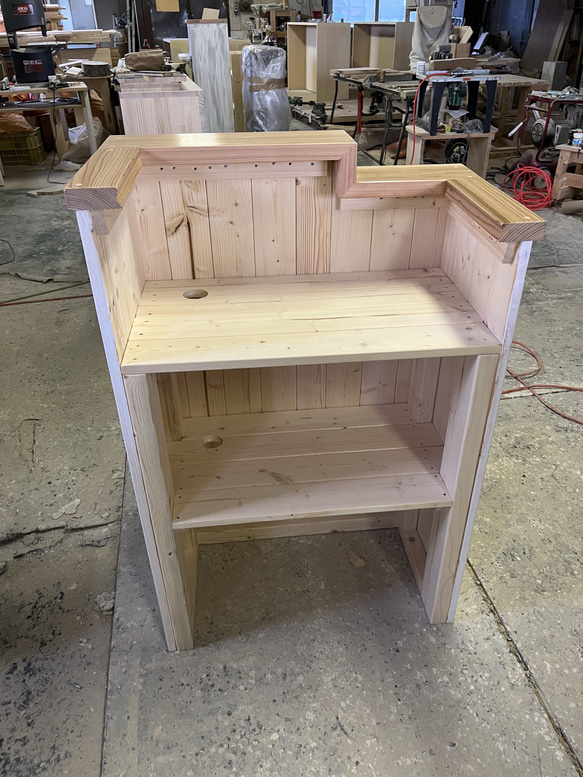 アンティーク風　段差カウンター　レジカウンター　受付カウンター 5枚目の画像