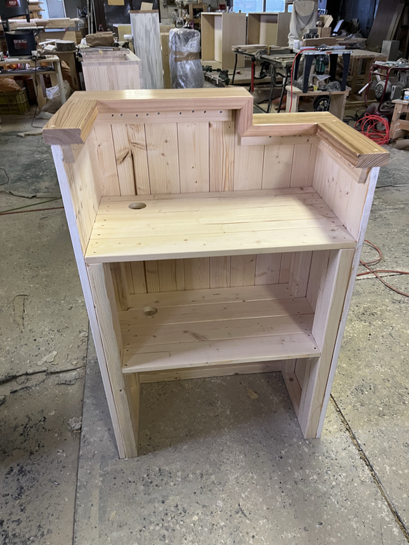 アンティーク風　段差カウンター　レジカウンター　受付カウンター 7枚目の画像