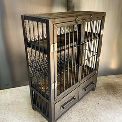 幅125㎝］アイアンラック［鉄網］食器棚 洋服棚 植物棚