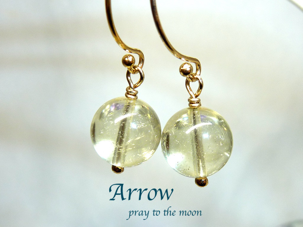 カルマを浄化＊リビアングラスフックピアス＊14kgf