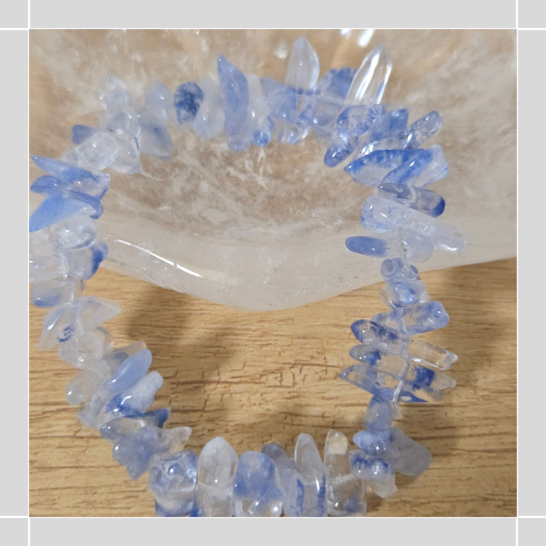 天然石ブレスレット(デュモルチェライトインクォーツ)