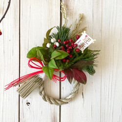 プリザーブドフラワー︎︎⟡ベロアリボンとシックな針葉樹のクリスマス